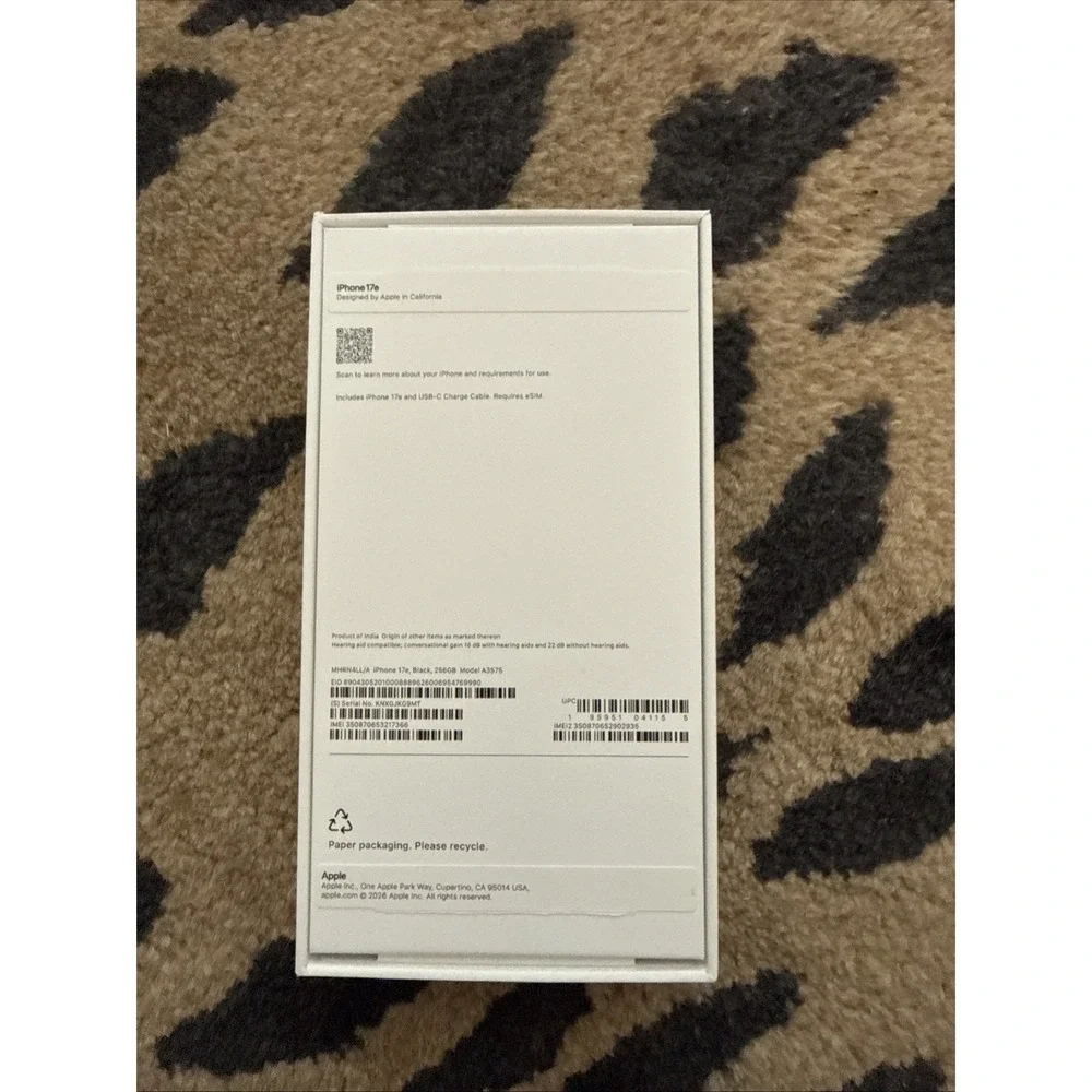 Original‎ Apple iPhone 17e Empty Box – Brand New. 5614